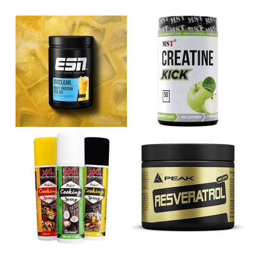 Wettkampfvorbereitung: ESN ISOCLEAR + MST Creatine + 2 weitere – alle enthaltenen Artikel