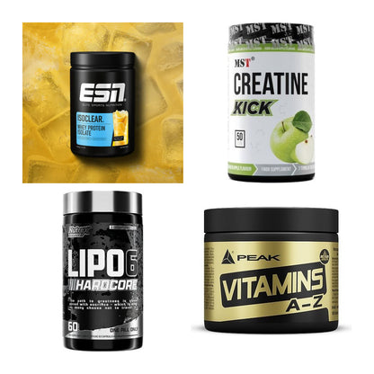 Wettkampfvorbereitung: ESN ISOCLEAR + MST Creatine + 2 weitere – alle enthaltenen Artikel