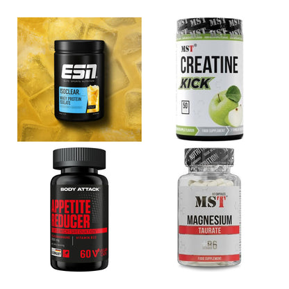Wettkampfvorbereitung: ESN ISOCLEAR + MST Creatine + 2 weitere – alle enthaltenen Artikel