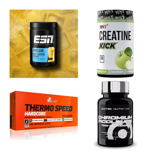 Wettkampfvorbereitung: ESN ISOCLEAR + MST Creatine + 2 weitere – alle enthaltenen Artikel