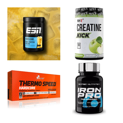 Wettkampfvorbereitung: ESN ISOCLEAR + MST Creatine + 2 weitere – alle enthaltenen Artikel