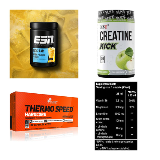 Wettkampfvorbereitung: ESN ISOCLEAR + MST Creatine + 2 weitere – alle enthaltenen Artikel