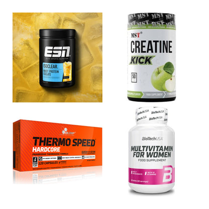 Wettkampfvorbereitung: ESN ISOCLEAR + MST Creatine + 2 weitere – alle enthaltenen Artikel
