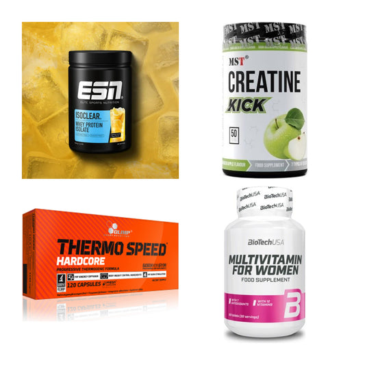 Wettkampfvorbereitung: ESN ISOCLEAR + MST Creatine + 2 weitere – alle enthaltenen Artikel