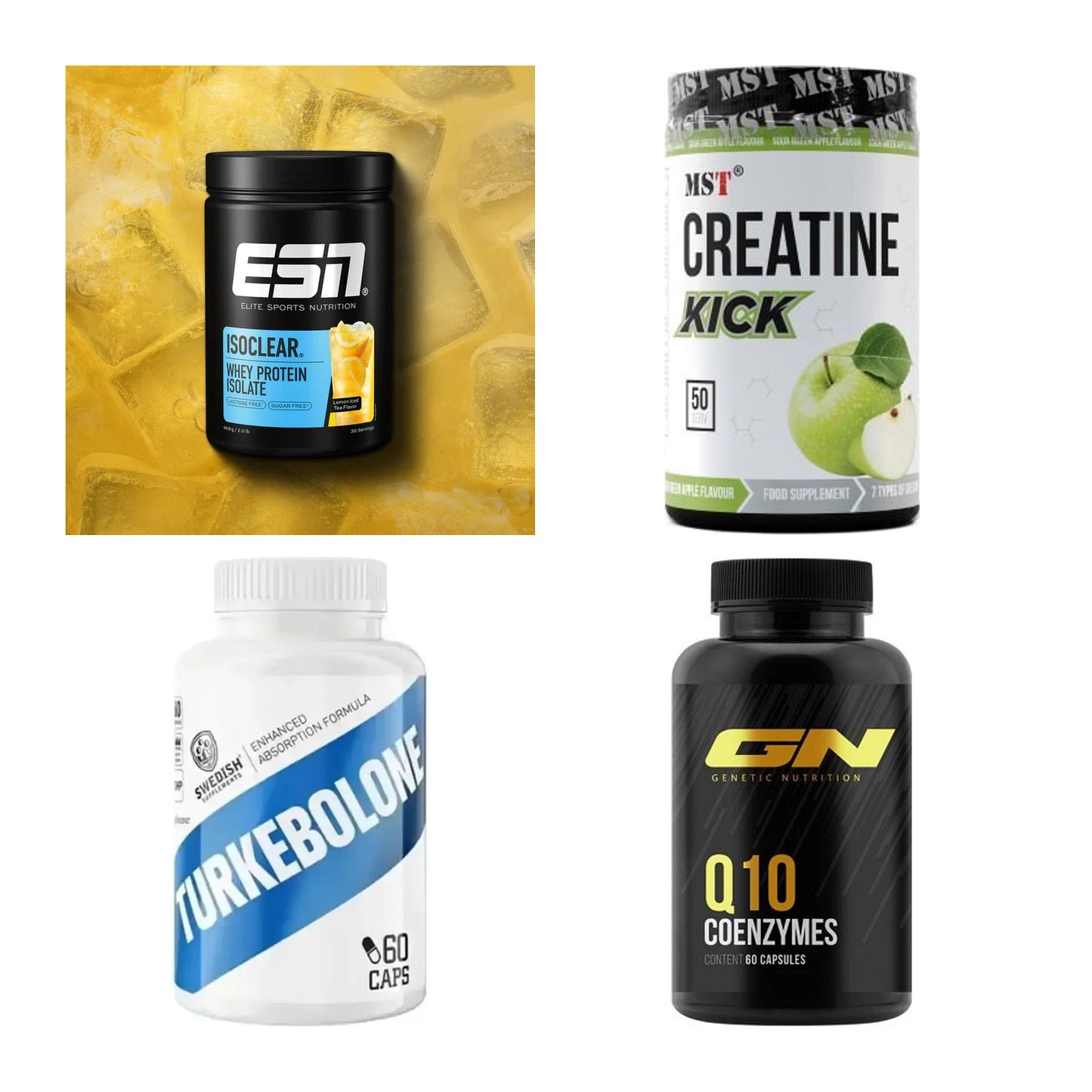 Wettkampfvorbereitung: ESN ISOCLEAR + MST Creatine + 2 weitere – alle enthaltenen Artikel