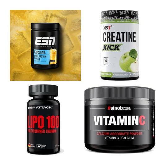 Wettkampfvorbereitung: ESN ISOCLEAR + MST Creatine + 2 weitere – alle enthaltenen Artikel
