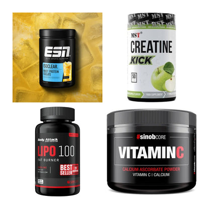 Wettkampfvorbereitung: ESN ISOCLEAR + MST Creatine + 2 weitere – alle enthaltenen Artikel