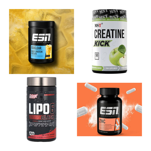Wettkampfvorbereitung: ESN ISOCLEAR + MST Creatine + 2 weitere – alle enthaltenen Artikel