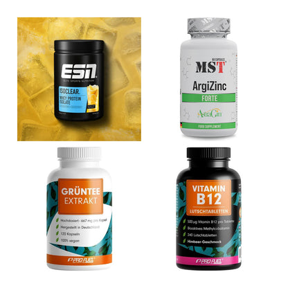 Wettkampfvorbereitung: ESN ISOCLEAR + MST ArgiZinc + 2 weitere – alle enthaltenen Artikel