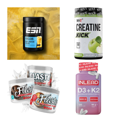 Wettkampfvorbereitung: ESN ISOCLEAR + MST Creatine + 2 weitere – alle enthaltenen Artikel