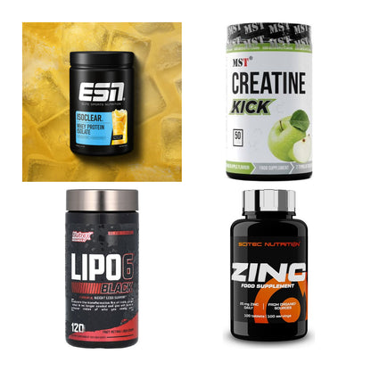 Wettkampfvorbereitung: ESN ISOCLEAR + MST Creatine + 2 weitere – alle enthaltenen Artikel