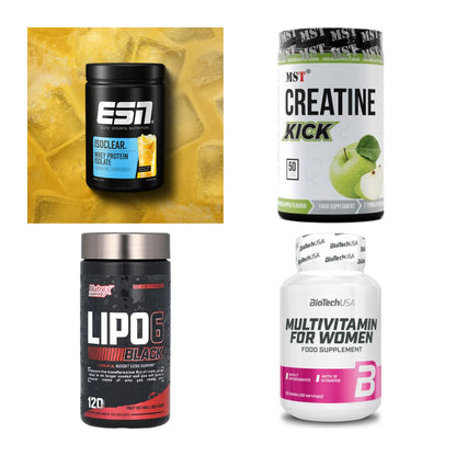 Wettkampfvorbereitung: ESN ISOCLEAR + MST Creatine + 2 weitere – alle enthaltenen Artikel