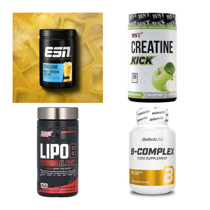 Wettkampfvorbereitung: ESN ISOCLEAR + MST Creatine + 2 weitere – alle enthaltenen Artikel