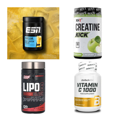 Wettkampfvorbereitung: ESN ISOCLEAR + MST Creatine + 2 weitere – alle enthaltenen Artikel