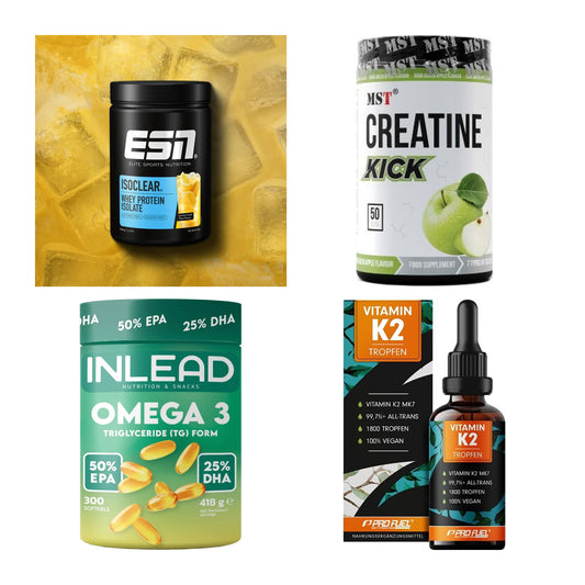 Wettkampfvorbereitung: ESN ISOCLEAR + MST Creatine + 2 weitere – alle enthaltenen Artikel
