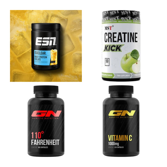 Wettkampfvorbereitung: ESN ISOCLEAR + MST Creatine + 2 weitere – alle enthaltenen Artikel
