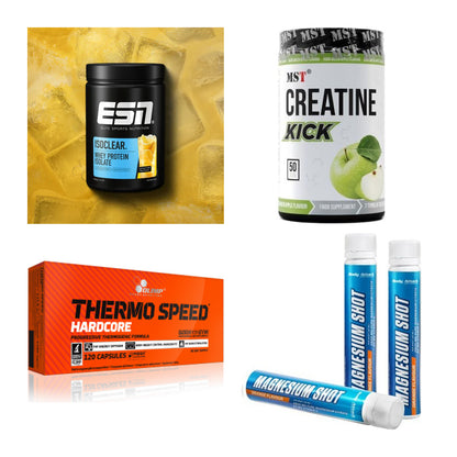 Wettkampfvorbereitung: ESN ISOCLEAR + MST Creatine + 2 weitere – alle enthaltenen Artikel