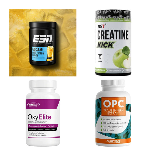 Wettkampfvorbereitung: ESN ISOCLEAR + MST Creatine + 2 weitere – alle enthaltenen Artikel