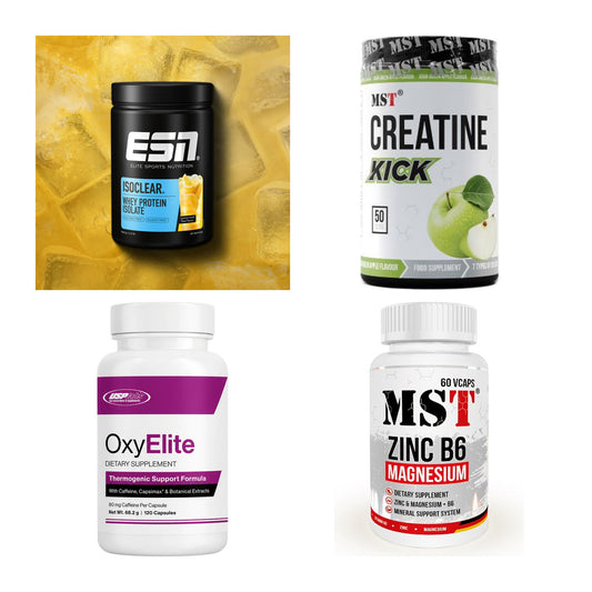 Wettkampfvorbereitung: ESN ISOCLEAR + MST Creatine + 2 weitere – alle enthaltenen Artikel