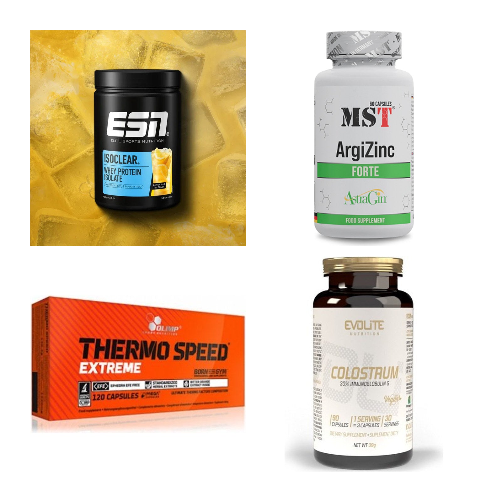Wettkampfvorbereitung: ESN ISOCLEAR + MST ArgiZinc + 2 weitere – alle enthaltenen Artikel