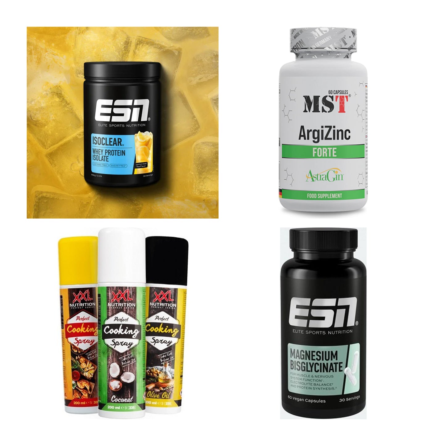 Wettkampfvorbereitung: ESN ISOCLEAR + MST ArgiZinc + 2 weitere – alle enthaltenen Artikel