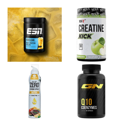 Wettkampfvorbereitung: ESN ISOCLEAR + MST Creatine + 2 weitere – alle enthaltenen Artikel