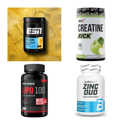 Wettkampfvorbereitung: ESN ISOCLEAR + MST Creatine + 2 weitere – alle enthaltenen Artikel