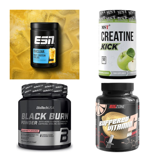 Wettkampfvorbereitung: ESN ISOCLEAR + MST Creatine + 2 weitere – alle enthaltenen Artikel