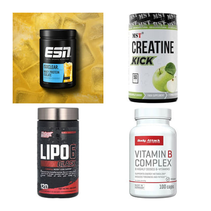Wettkampfvorbereitung: ESN ISOCLEAR + MST Creatine + 2 weitere – alle enthaltenen Artikel