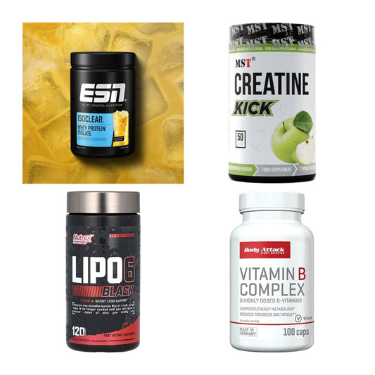 Wettkampfvorbereitung: ESN ISOCLEAR + MST Creatine + 2 weitere – alle enthaltenen Artikel