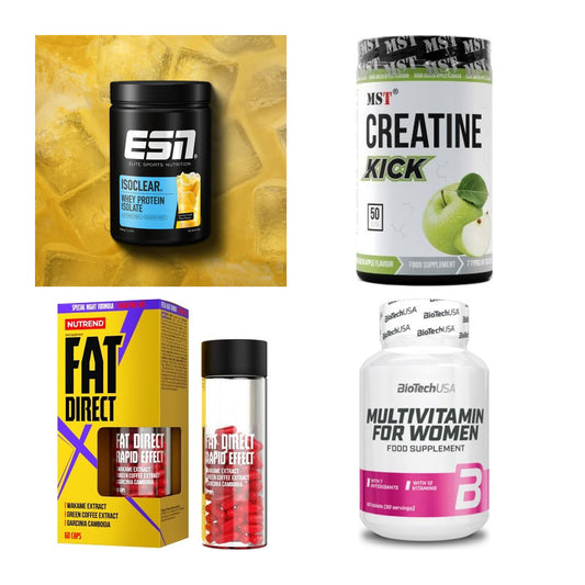 Wettkampfvorbereitung: ESN ISOCLEAR + MST Creatine + 2 weitere – alle enthaltenen Artikel