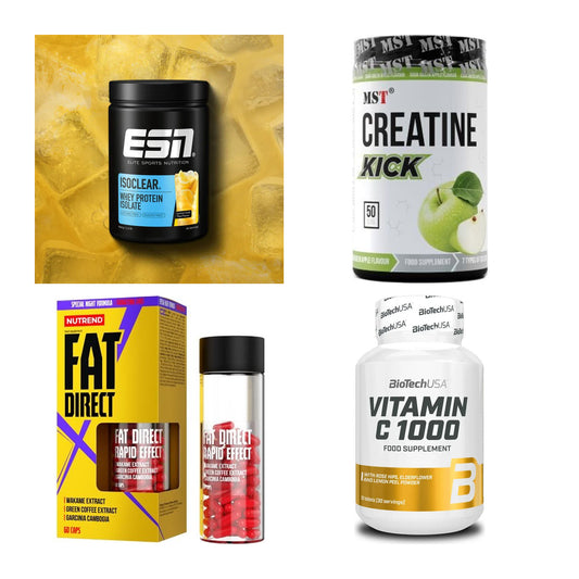 Wettkampfvorbereitung: ESN ISOCLEAR + MST Creatine + 2 weitere – alle enthaltenen Artikel