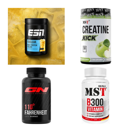Wettkampfvorbereitung: ESN ISOCLEAR + MST Creatine + 2 weitere – alle enthaltenen Artikel