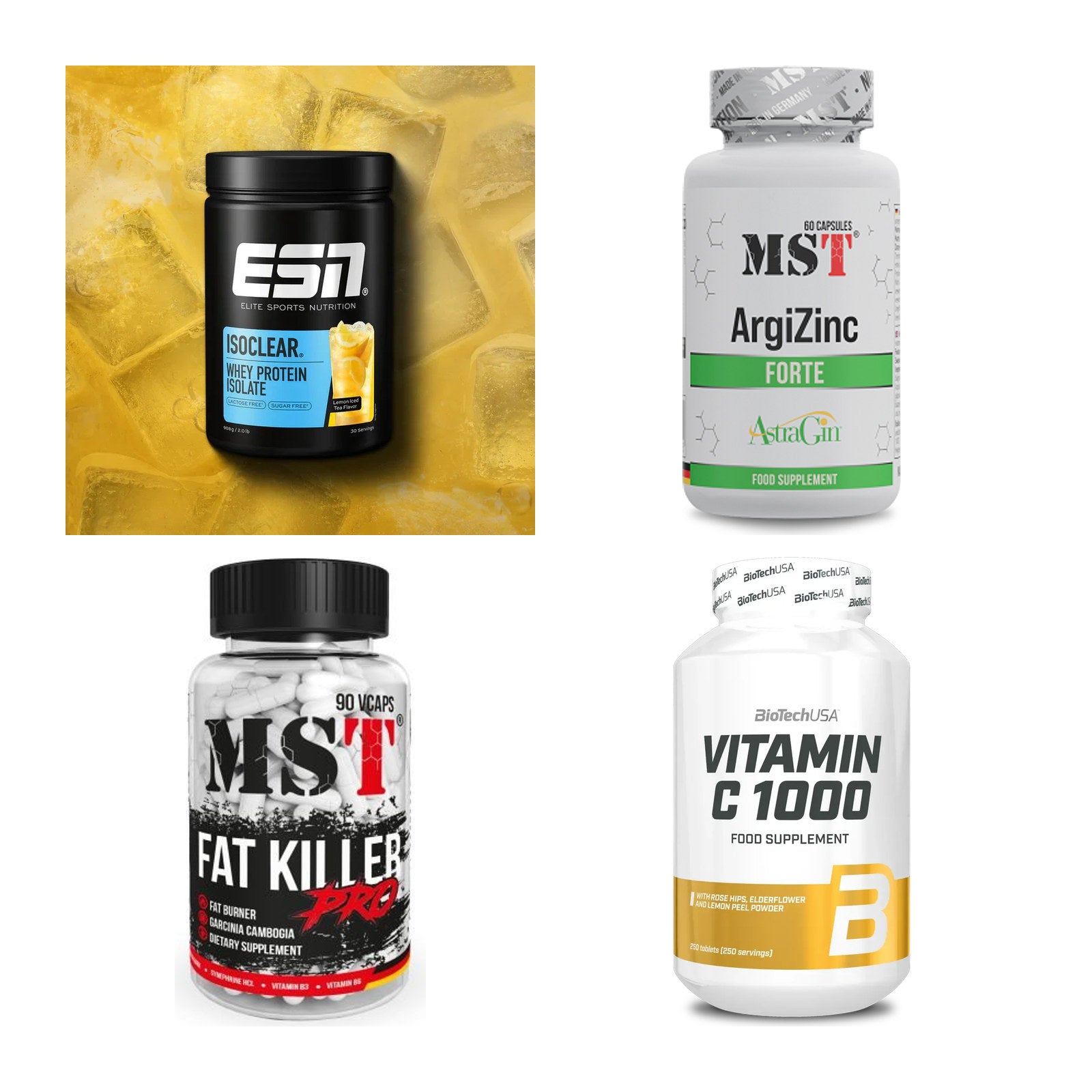 Wettkampfvorbereitung: ESN ISOCLEAR + MST ArgiZinc + 2 weitere – alle enthaltenen Artikel