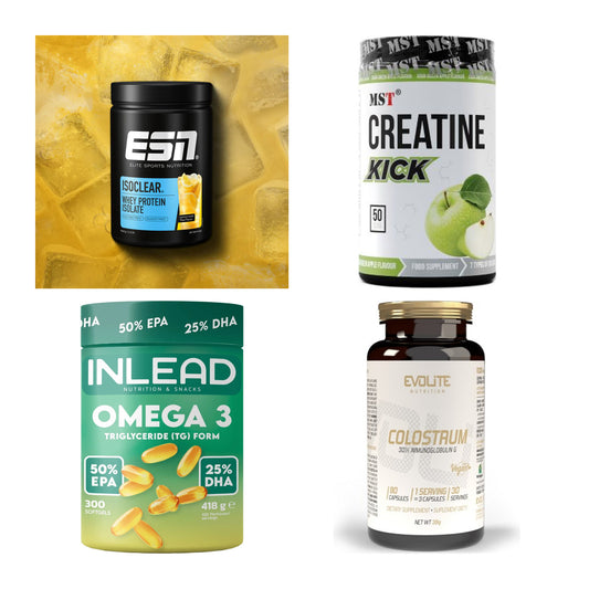 Wettkampfvorbereitung: ESN ISOCLEAR + MST Creatine + 2 weitere – alle enthaltenen Artikel