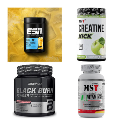 Wettkampfvorbereitung: ESN ISOCLEAR + MST Creatine + 2 weitere – alle enthaltenen Artikel