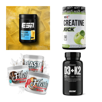 Wettkampfvorbereitung: ESN ISOCLEAR + MST Creatine + 2 weitere – alle enthaltenen Artikel