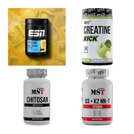 Wettkampfvorbereitung: ESN ISOCLEAR + MST Creatine + 2 weitere – alle enthaltenen Artikel
