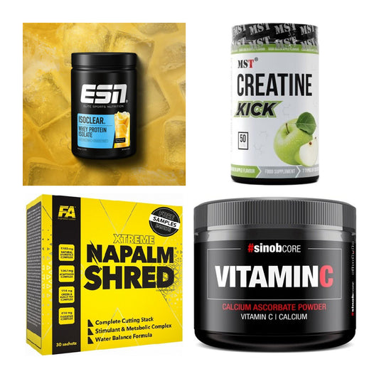 Wettkampfvorbereitung: ESN ISOCLEAR + MST Creatine + 2 weitere – alle enthaltenen Artikel
