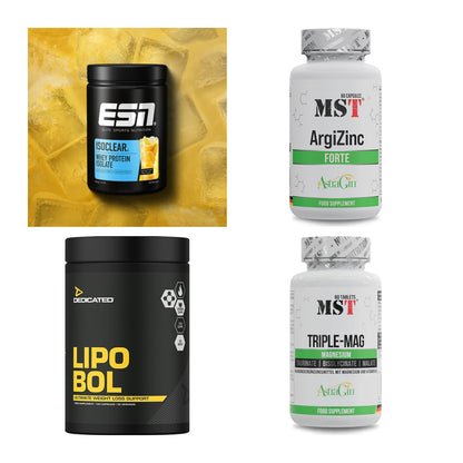 Wettkampfvorbereitung: ESN ISOCLEAR + MST ArgiZinc + 2 weitere – alle enthaltenen Artikel