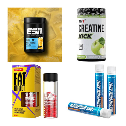 Wettkampfvorbereitung: ESN ISOCLEAR + MST Creatine + 2 weitere – alle enthaltenen Artikel
