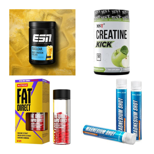 Wettkampfvorbereitung: ESN ISOCLEAR + MST Creatine + 2 weitere – alle enthaltenen Artikel