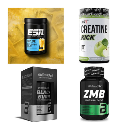 Wettkampfvorbereitung: ESN ISOCLEAR + MST Creatine + 2 weitere – alle enthaltenen Artikel