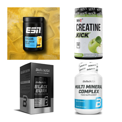 Wettkampfvorbereitung: ESN ISOCLEAR + MST Creatine + 2 weitere – alle enthaltenen Artikel