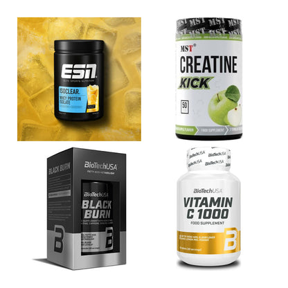 Wettkampfvorbereitung: ESN ISOCLEAR + MST Creatine + 2 weitere – alle enthaltenen Artikel
