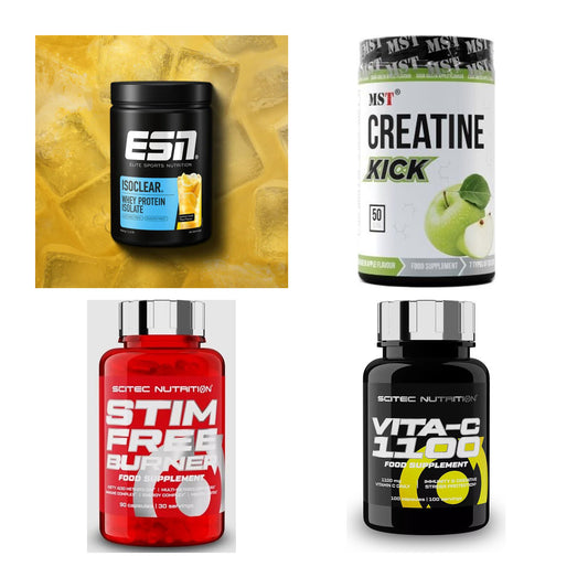 Wettkampfvorbereitung: ESN ISOCLEAR + MST Creatine + 2 weitere – alle enthaltenen Artikel