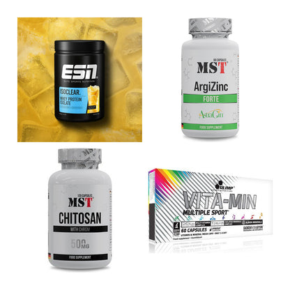 Wettkampfvorbereitung: ESN ISOCLEAR + MST ArgiZinc + 2 weitere – alle enthaltenen Artikel