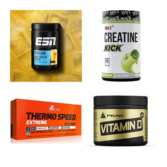 Wettkampfvorbereitung: ESN ISOCLEAR + MST Creatine + 2 weitere – alle enthaltenen Artikel