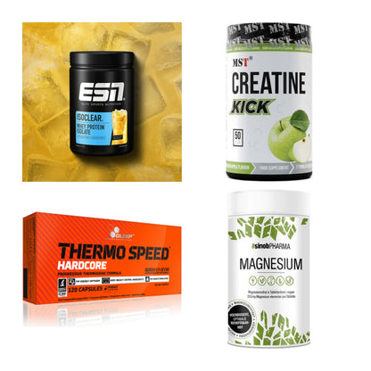 Wettkampfvorbereitung: ESN ISOCLEAR + MST Creatine + 2 weitere – alle enthaltenen Artikel