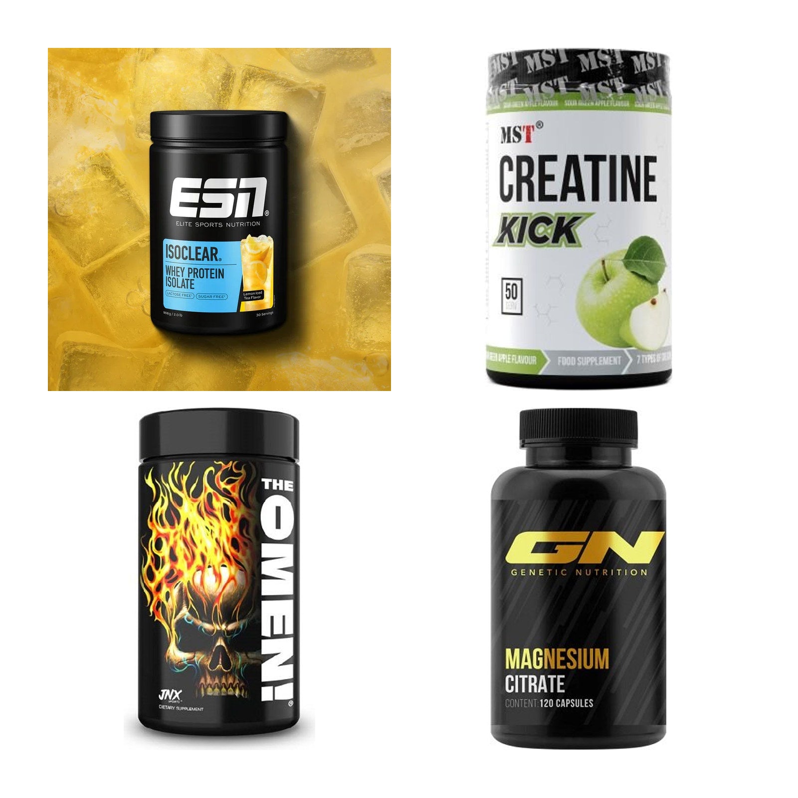 Wettkampfvorbereitung: ESN ISOCLEAR + MST Creatine + 2 weitere – alle enthaltenen Artikel
